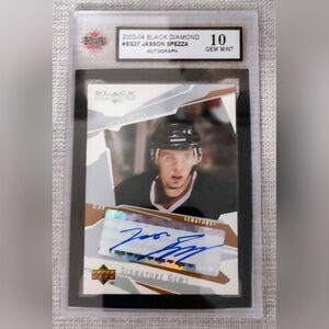 Jason Spezza 03/04 Upper Deck Black Diamond SignatureGems AutoSG27 KSA graded 10